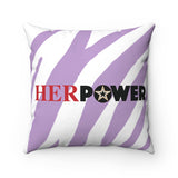 HerPower Lavender Zebra Square Pillow