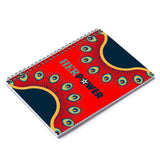 HerPower Afro Notebook Spiral Red Peacock - Ruled Line