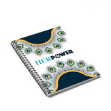 HerPower Afro Notebook Spiral Peacock - Ruled Line