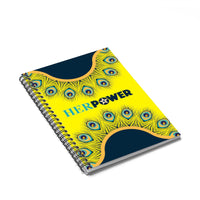 HerPower Afro Notebook Spiral Peacock Yellow - Ruled Line