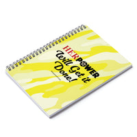 HerPower Notebook Spiral Will Get It Done Camo-Yellow - Ruled Line