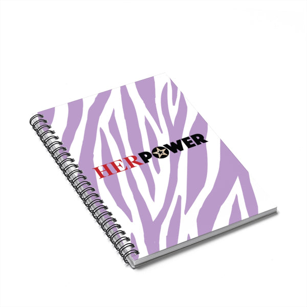 HerPower Notebook Spiral Lavender Zebra - Ruled Line