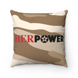 HerPower Get it Done Camo-Cacao Square Pillow