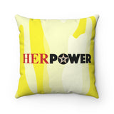 HerPower Logo Women Get it Done Camo-Yellow Square Pillow