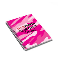 HerPower Girls Notebook Spiral Will Get It Done Camo-Pink - Ruled Line