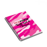 HerPower Girls Notebook Spiral Will Get It Done Camo-Pink - Ruled Line