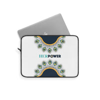 HerPower Peacock White Laptop Sleeve