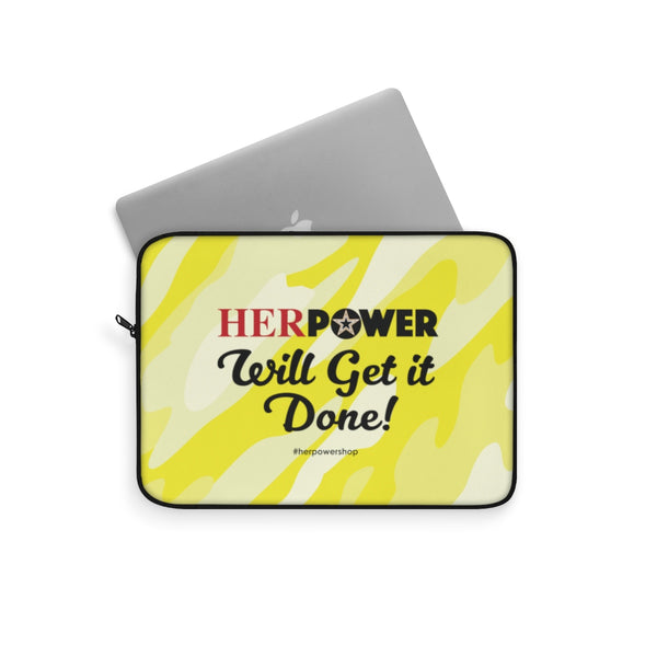 HerPower Get it Done Camo-Yellow Women Laptop Sleeve