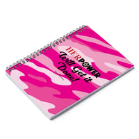 HerPower Girls Notebook Spiral Will Get It Done Camo-Pink - Ruled Line