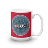 HerPower Tree of Life Grey on Red Mug