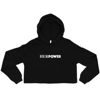 HerPower Crop Hoodie - White Logo