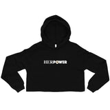 HerPower Crop Hoodie - White Logo