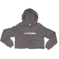 HerPower Crop Hoodie - White Logo