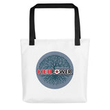 HerPower Tree of Life Grey on White Tote Bag