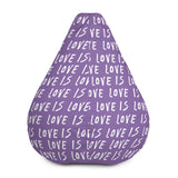 Love is Love Lavender Bean Bag Chair w/ filling