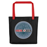 HerPower Tree of Life Grey on Black Tote Bag