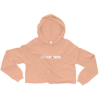 HerPower Crop Hoodie - White Logo