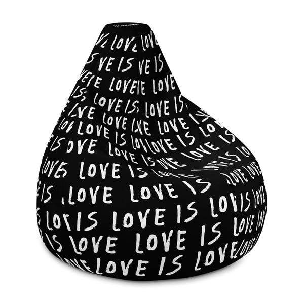 Love is Love Black Bean Bag Chair w/ filling