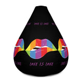 Love is Love Rainbow Lips Bean Bag Chair w/ filling