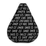 Love is Love Black Bean Bag Chair w/ filling