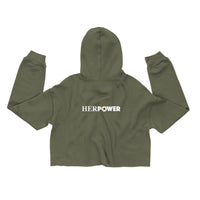 HerPower Crop Hoodie - White Logo