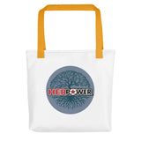 HerPower Tree of Life Grey on White Tote Bag