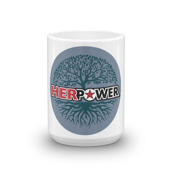 HerPower Tree of Life Grey on White Mug