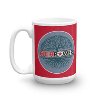 HerPower Tree of Life Grey on Red Mug