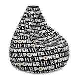 HerPower Black Bean Bag Chair w/ filling