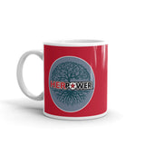 HerPower Tree of Life Grey on Red Mug