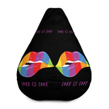 Love is Love Rainbow Lips Bean Bag Chair w/ filling